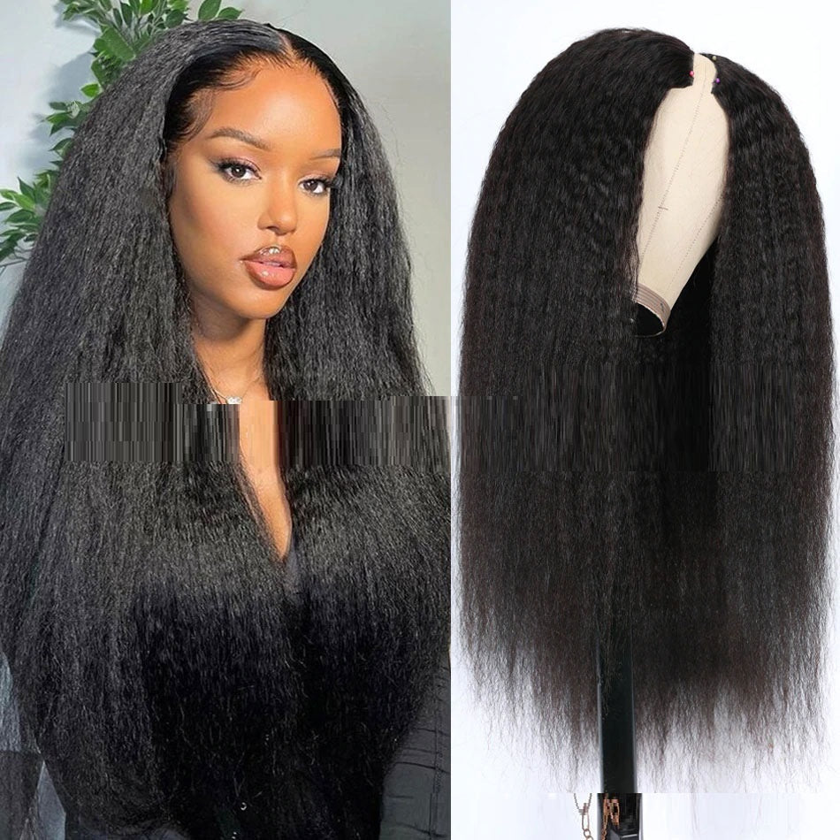 Lace Free Mechanism Yaki Straight Pure Human Wig