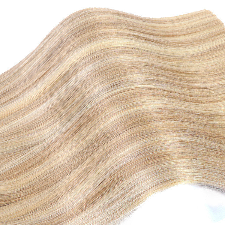 Real human hair seamless flat hair extension