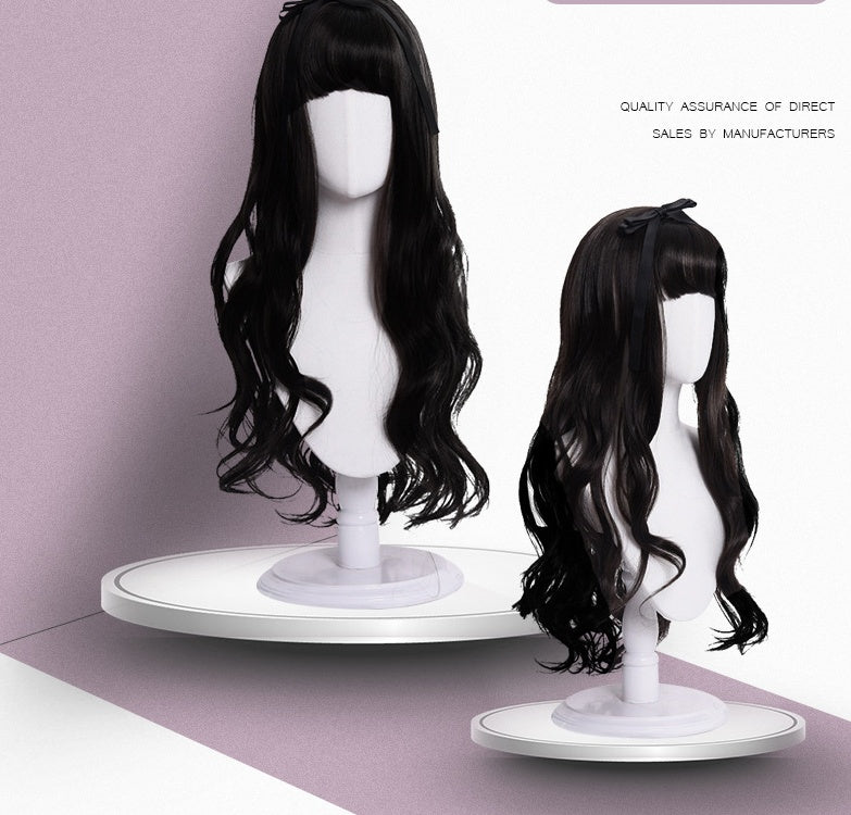 Long roll wig air bangs wig wig COS wig dyed wig