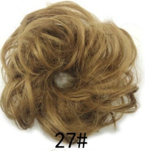 New Trendy Design Women Wavy Curly Messy Hair Bun Synthetic