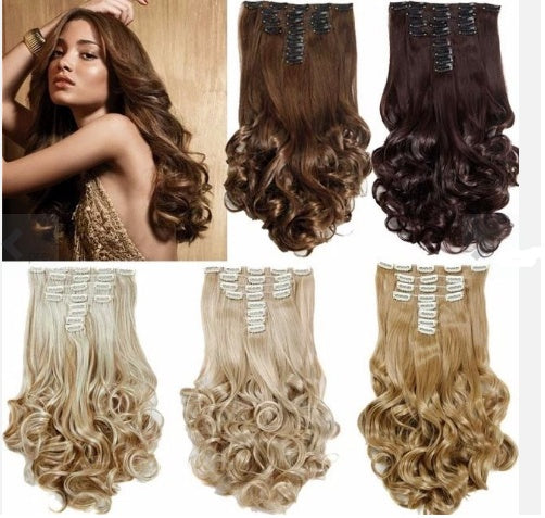 Wig, Euramerican popular ladies 18 card 8 piece long roll, big wave, no trace hair receiving.