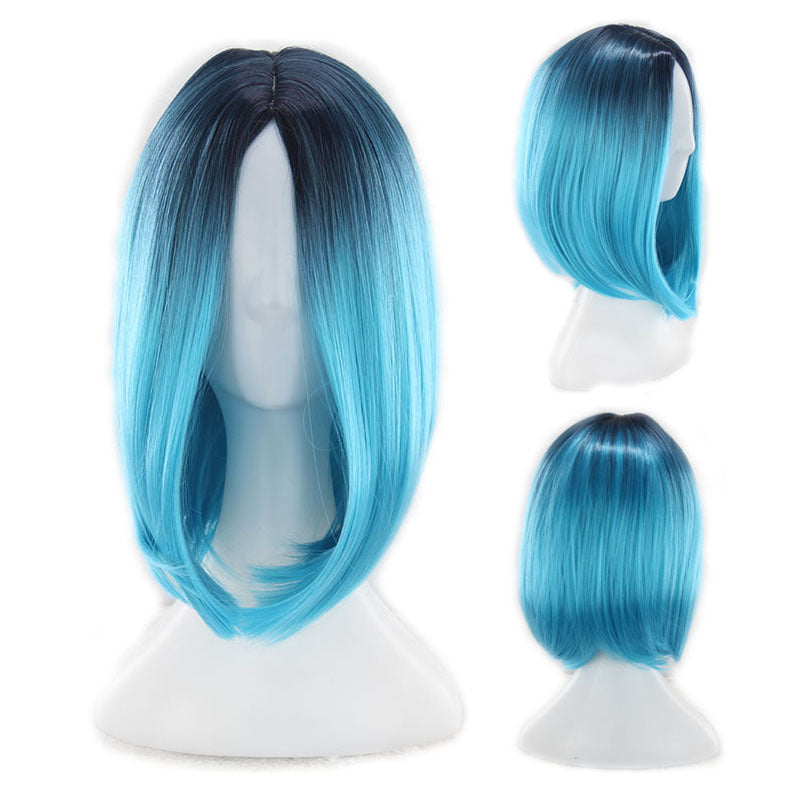 foreign trade new wig European and American women"s short straight hair gradient Bobo Bobo Bobo Bobo