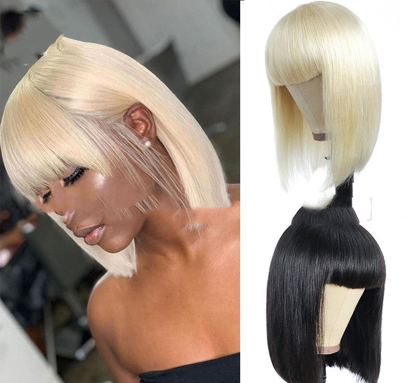 Women's Wigs Blonde Short Straight Hair Bobo Wigs