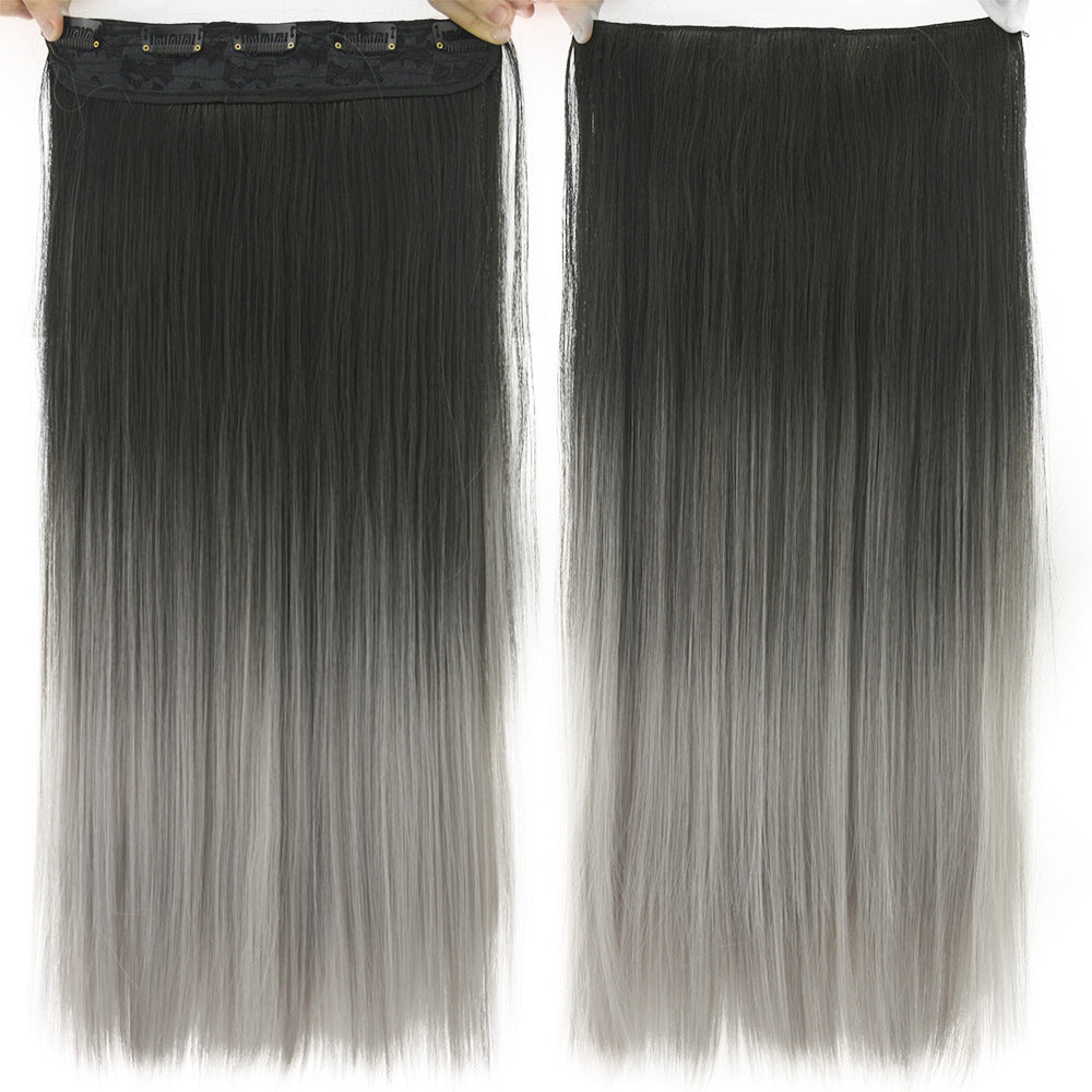 Dyed Gradual Straight Hair Clip Clip, Curtain T-color Hair Extension Piece