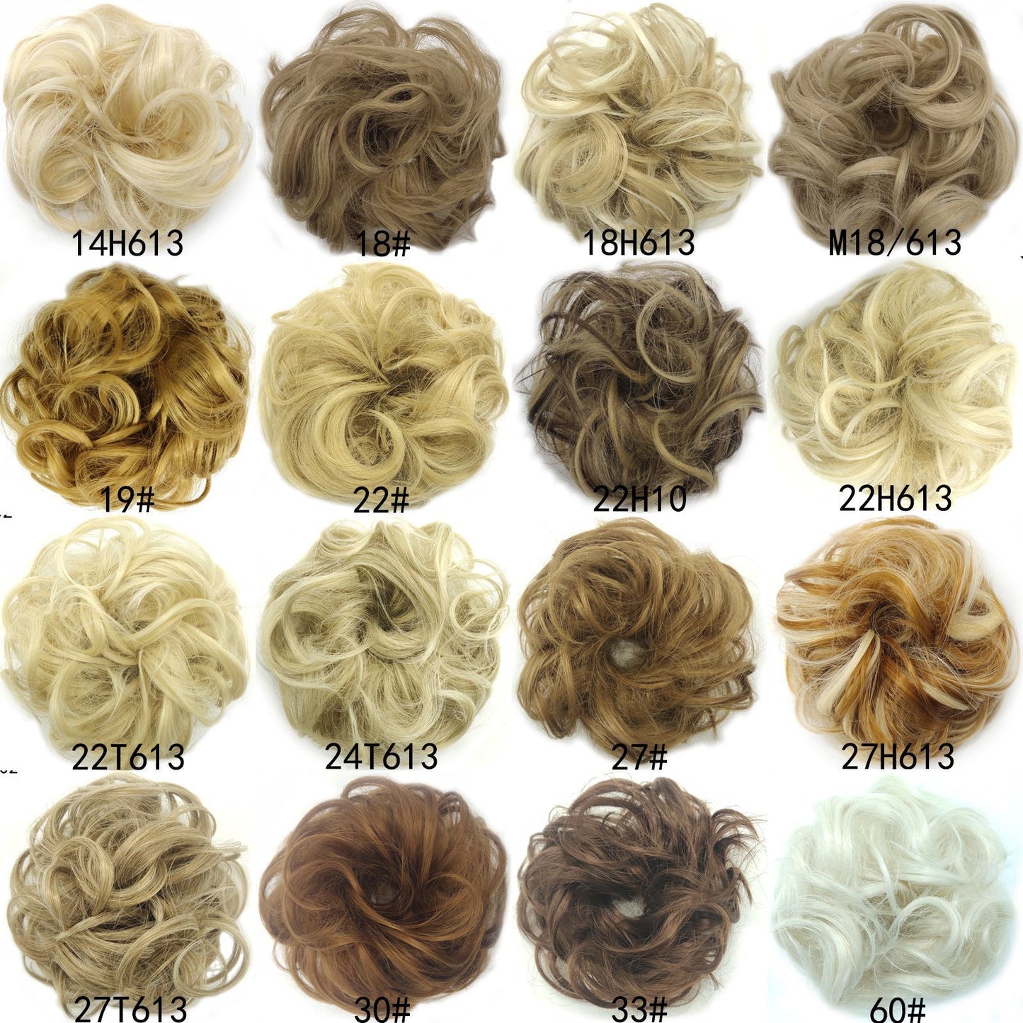 New Trendy Design Women Wavy Curly Messy Hair Bun Synthetic