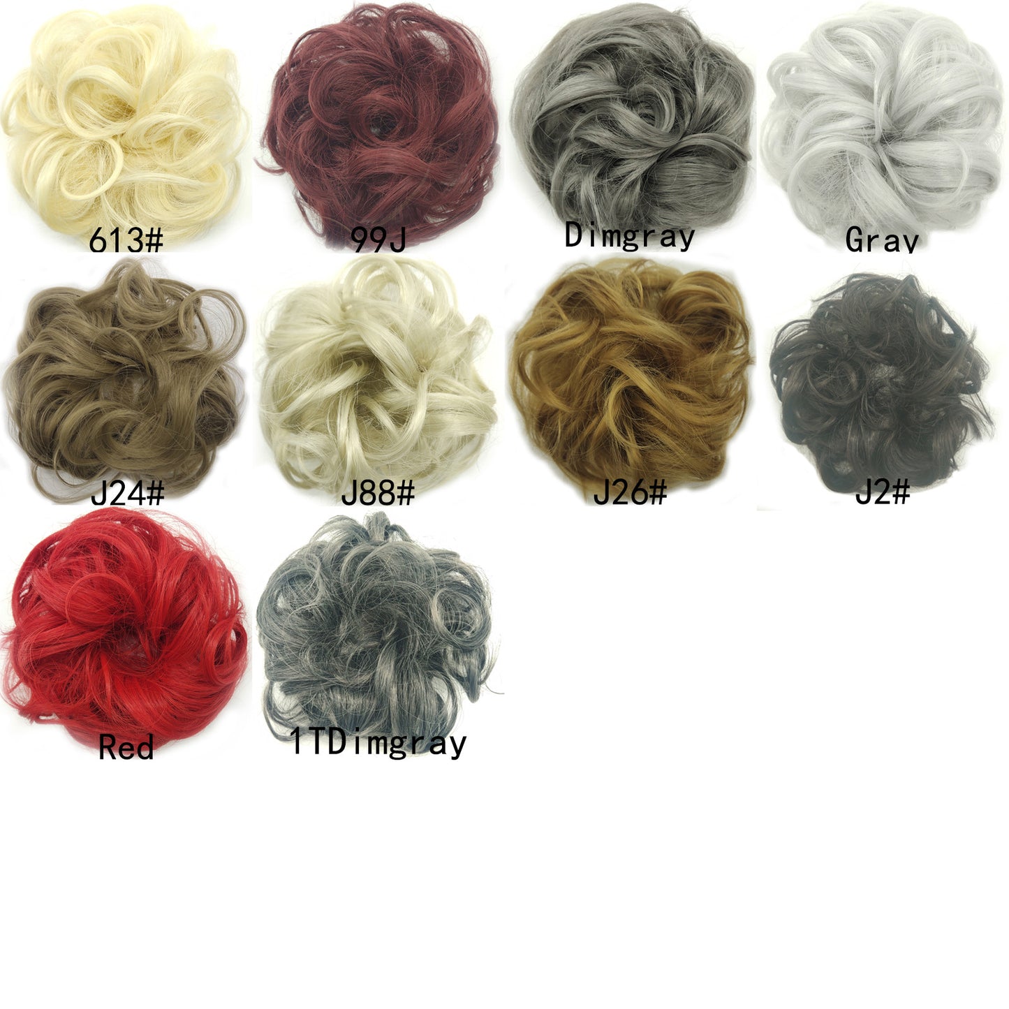 New Trendy Design Women Wavy Curly Messy Hair Bun Synthetic