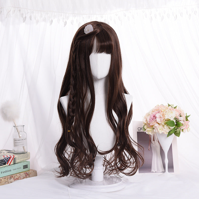 Long roll wig air bangs wig wig COS wig dyed wig