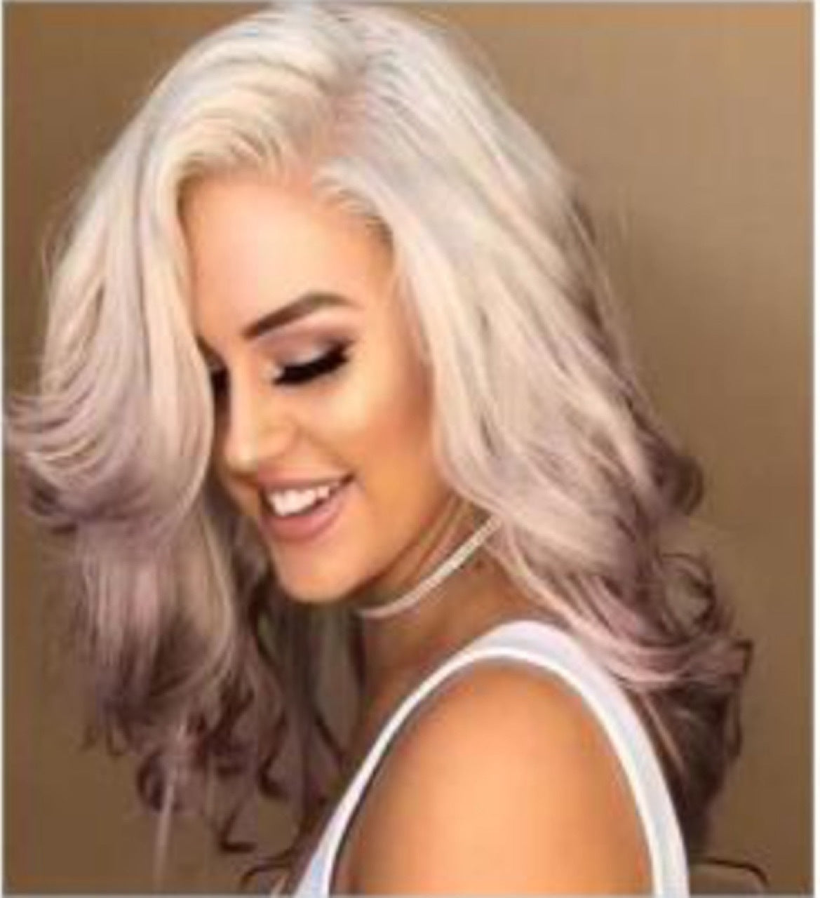 Gradient lilac long straight hair