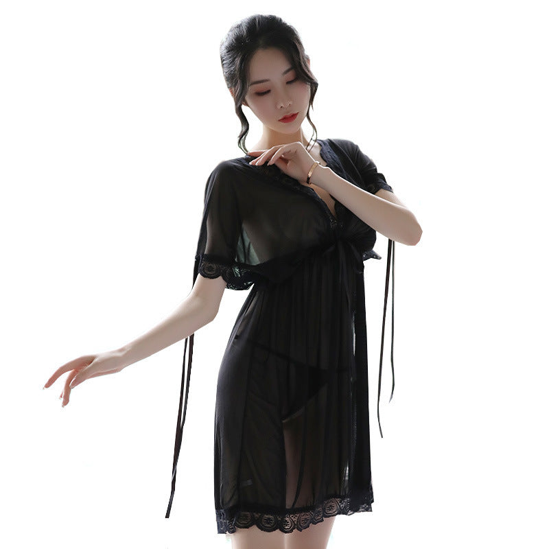 Nuisette Sexy V-Neck Woman Backless Night Wear Silk Sleepshirts Night Dress Sleepwear Nightgown Night Wear Summer Sexy Lingerie