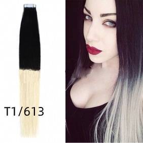 Pu traceless nano human hair European and American hair extension 16inch 40cm 20 piece pack