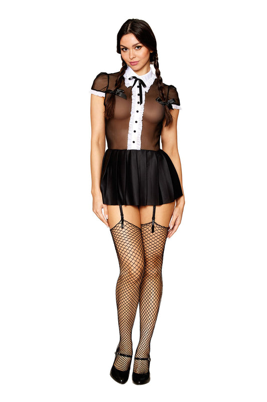 Gothic School Girl - Miss Behavin - One Size -  Black DG-13303BLKOS