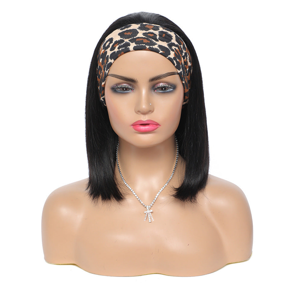 Headband Wig Human Hair Straight Bob Wigs