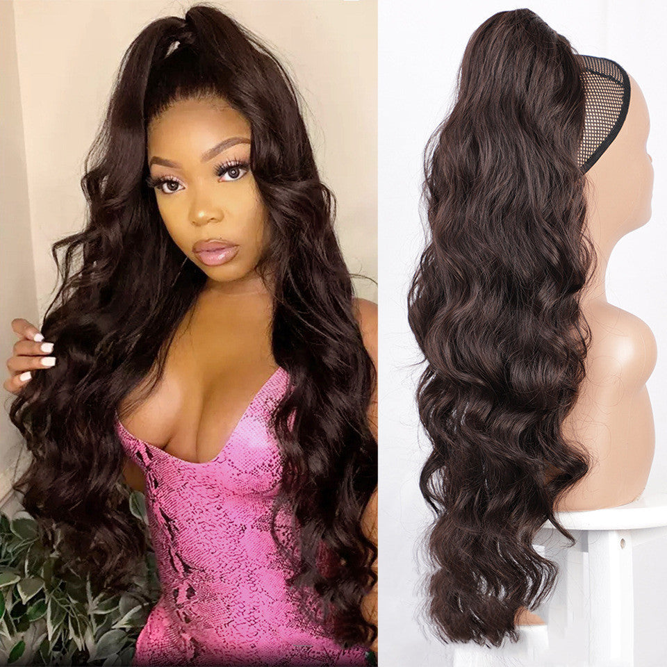 Wig Big Wave Drawstring Ponytail Matte High Temperature Silk Chemical Fiber Wig