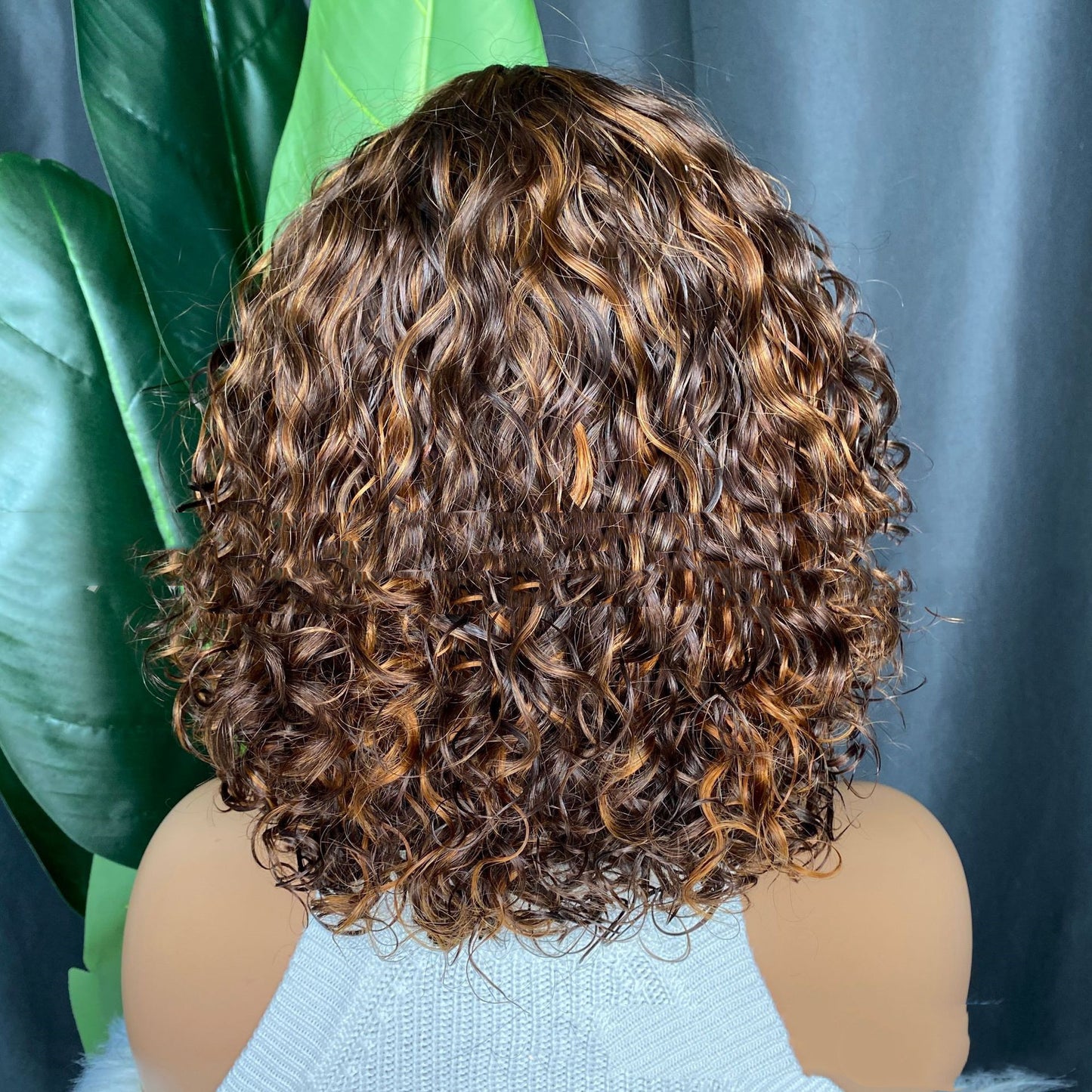 Curly Human Hair Wig Full Machine Made