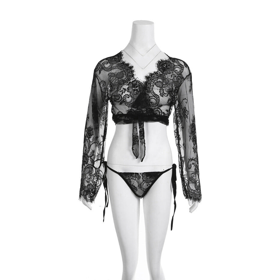 Lace sexy lingerie beach blouse