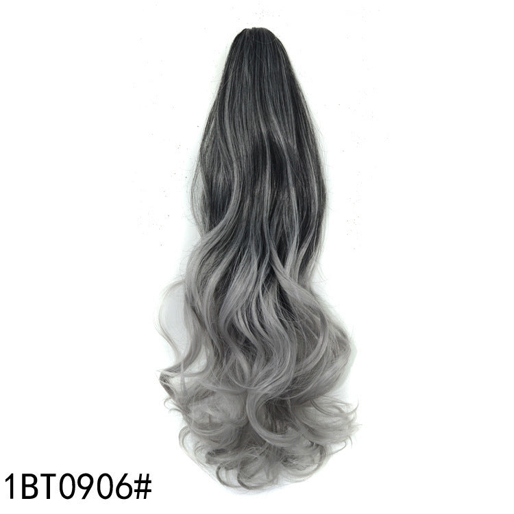 Colorful Gradient Color Clip Ponytail Wig