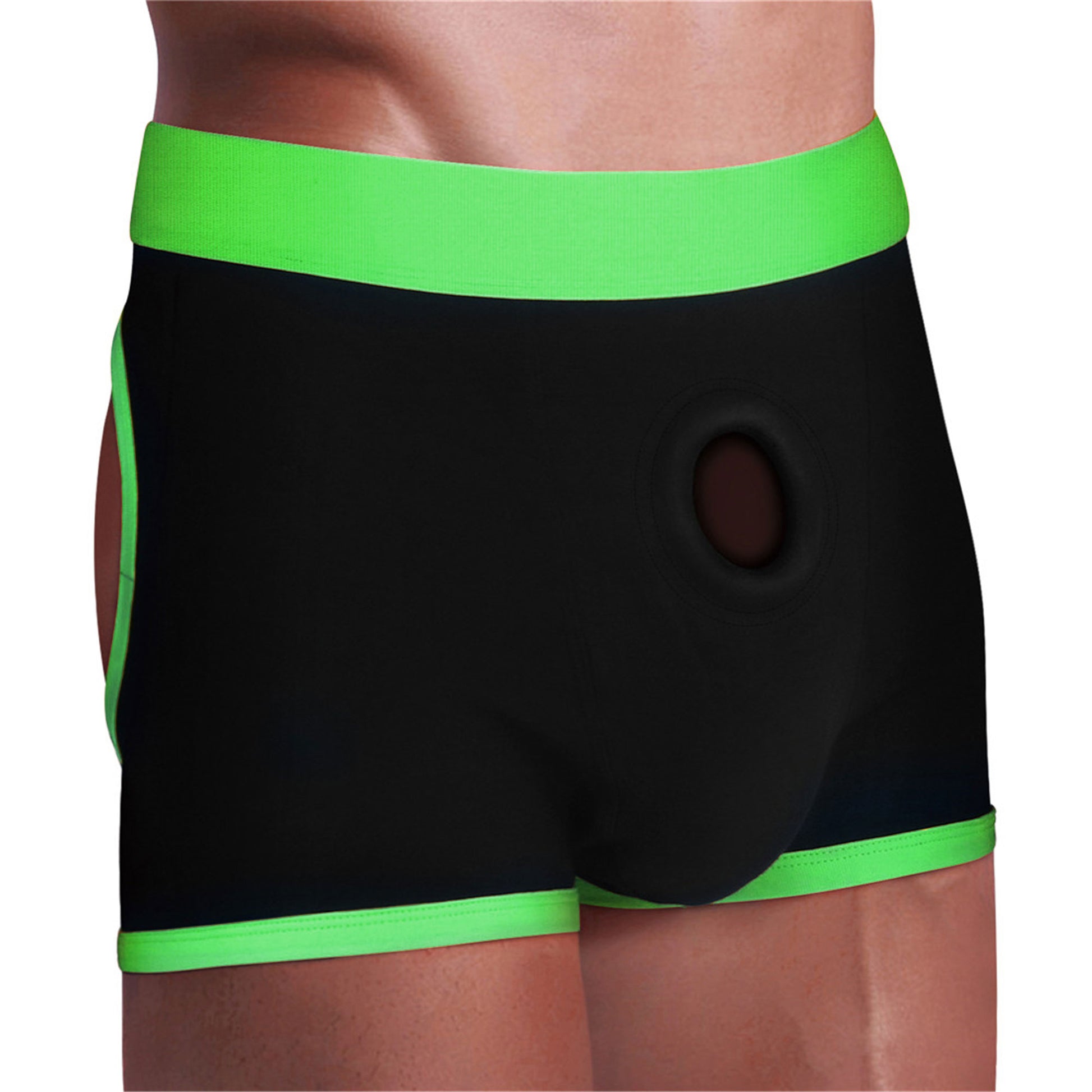 Get Lucky Strap on Boxer Shorts - Medium/large -  Black/green TMN-GL-5001