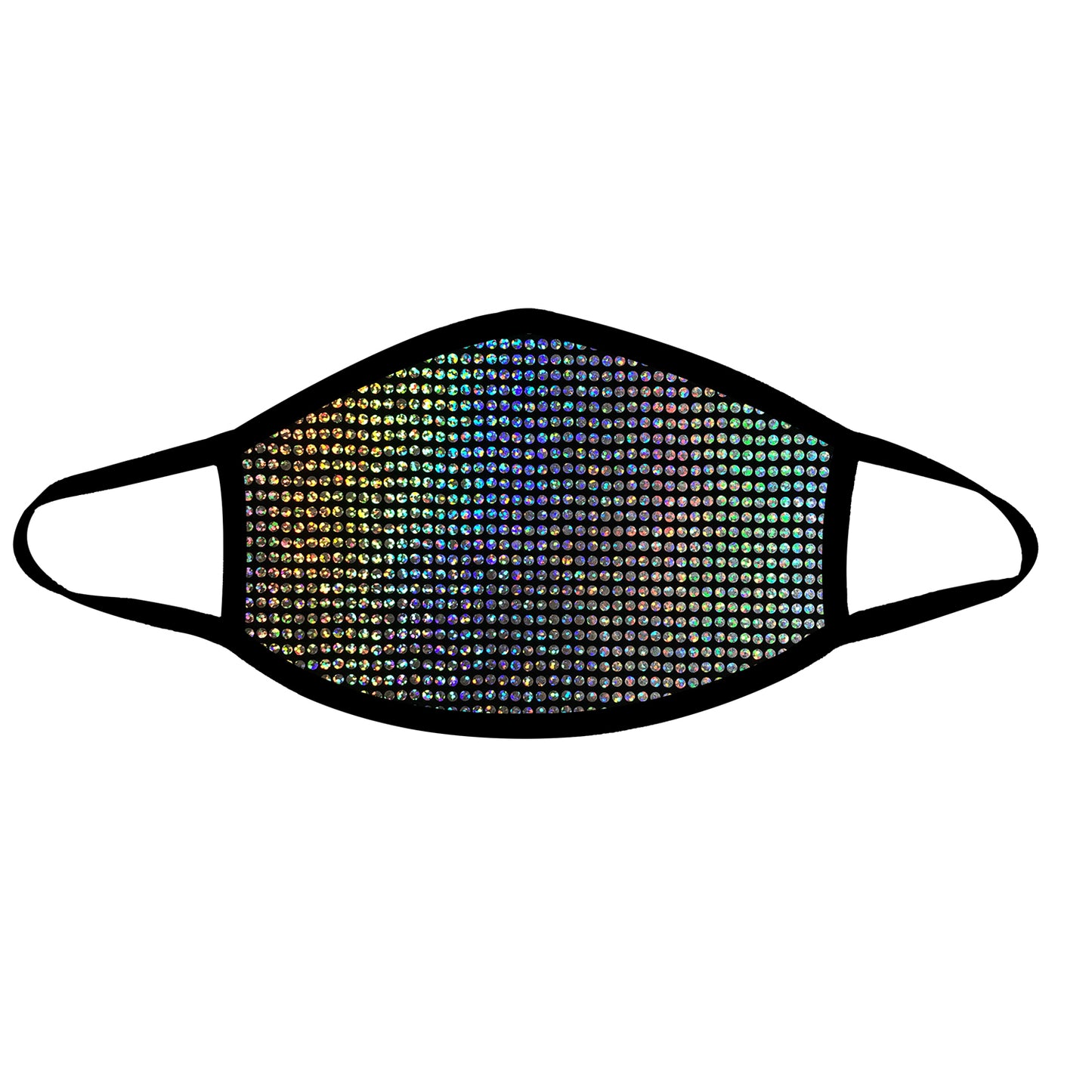 Disco Robot Holographic Face Mask With Black Trim NN-MSKM-DIRBLA