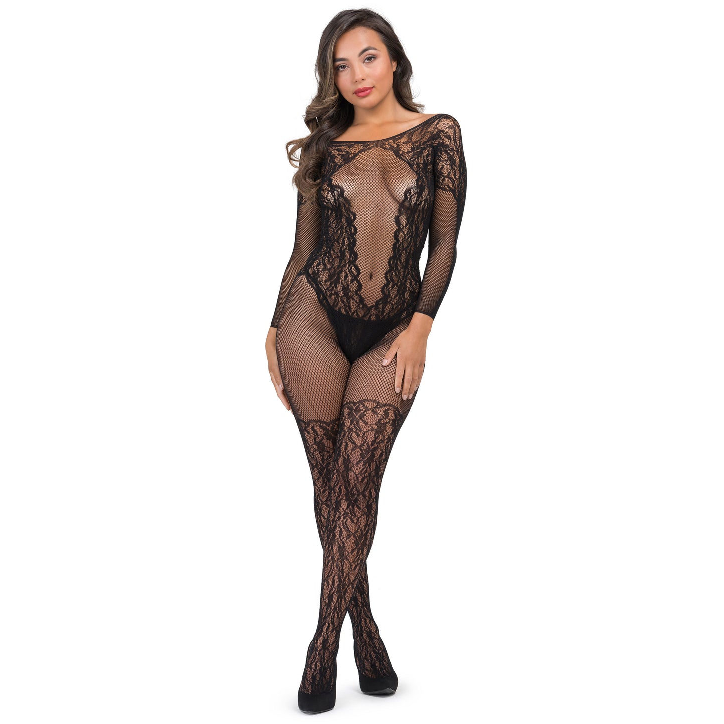 Fifty Shades of Grey Captivate Lace Spanking Bodystocking - One Size - Black LHR-80312